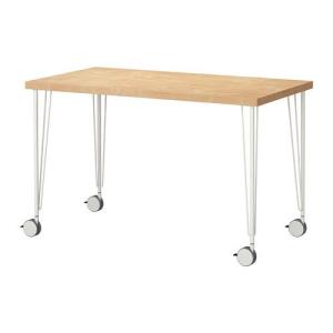 IKEA・イケア テーブル・オフィス家具 LINNMON/ KRILLE テーブル, バーチ調, ホワイト, 120x60 cm (290.019.52)｜moblife