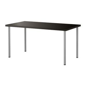 IKEA・イケア テーブル・オフィス家具 LINNMON/ ADILS テーブル, ブラックブラウン, シルバーカラー, 150x75 cm (299.326.71)｜moblife