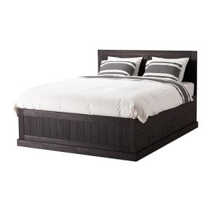 IKEA・イケア ベッド  FJELL ベッドフレーム 収納付き, ブラック, ロンセット(390.332.88)｜moblife