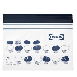 収納 フード 保存容器 ケース フリーザーバッグ IKEA イケア ISTAD イースタード フリーザーバッグ 模様入り/ブルー｜moblife