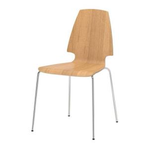 IKEA・イケア 椅子 チェア・ダイニングチェア　VILMAR チェア, オーク材突き板, クロムメッキ (598.897.51)｜moblife