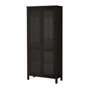 IKEA・イケア 食器棚・キャビネット　HEMNES(ヘムネス)  ガラス扉キャビネット, ブラックブラウン(602.135.84 )｜moblife