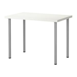 IKEA・イケア　テーブル・オフィス家具　LINNMON/ ADILSテーブル, ホワイト, シルバーカラー(699.321.84)｜moblife