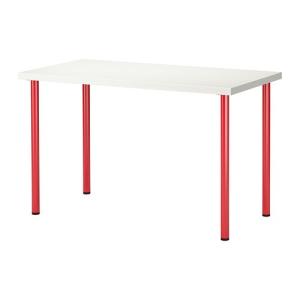 IKEA・イケア テーブル・オフィス家具 LINNMON/ ADILSテーブル, ホワイト, レッド(699.325.70)｜moblife
