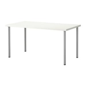 IKEA・イケア テーブル・オフィス家具 LINNMON/ ADILS テーブル, ホワイト, シルバーカラー, 150x75 cm (699.326.26)｜moblife