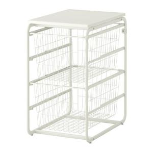 IKEA・イケア 衣類収納 ALGOT アルゴート フレーム/ワイヤーバスケット2個/トップシェルフ, ホワイト, 41x60x72 cm (799.172.15)｜moblife