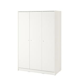 収納 クローゼット 衣類収納 IKEA イケア KLEPPSTAD クレップスタード ワードローブ 扉3枚付き ホワイト 117x176 cm 804.417.59