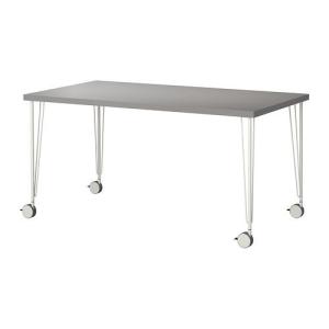 IKEA・イケア テーブル・オフィス家具 LINNMON/ KRILLE テーブル, グレー, ホワイト, 150x75 cm (890.019.54)｜moblife