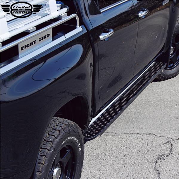 リミテッドチトセ RICK'S サイドステップSET スチール製縞板鋼板ブラック塗装 HILUX G...