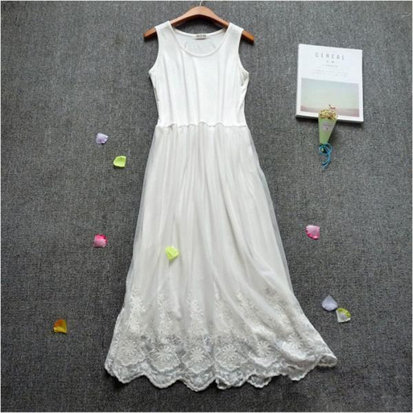 ペチコート インナー ワンピース ロング 通販 マキシワンピ レース ロングペチ ロングワンピース ...