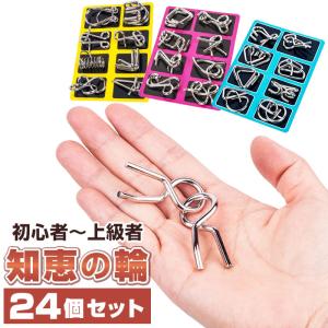 知恵の輪 通販 ちえのわ 24個 セット ゲーム パズル おもちゃ 玩具 知育 トレーニング おうち時間 子供 大人 女の子 男の子 シンプル 金属 脳トレ 空き時間