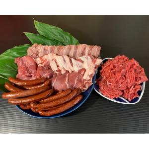 猪肉詰合せセット（スライス肉1kg・ソーセージ2パック・ミンチ肉500g）長崎県産天然イノシシ肉