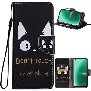 FOR OPPO A55s 5G ケース スマホケース 手帳型 ケース FOR OPPO A55s 5G 猫 ストラップホール付スタンド スマホカバー 財布型 マグネット付 カード収納 PCduoduo