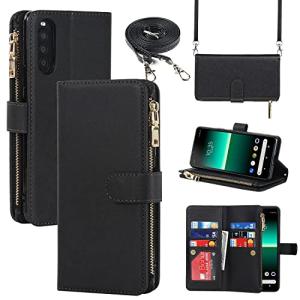Pelanty for Xperia 10 II 縄掛けケース SO-41A / SOV43 手帳型ケース Sony Xperia 10 II ショルダー 横置き ファスナー付 6.0インチ スマホケース ストラップ付