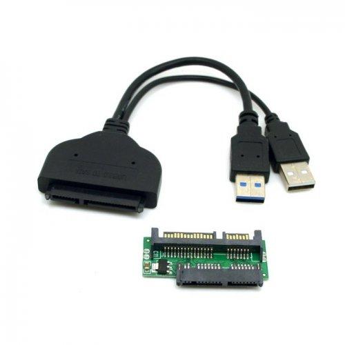 Cablecc USB 3.0 - SATA 22ピン &amp; SATA - Micro SATAアダプ...