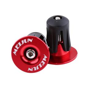 ハンドル 自転車 バイク バーエンドプラグ バーエンドキャップ １ペア 滑り止め 軽量 耐久性 アルミニウム ７色選択可(レッド)
