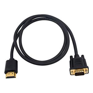 Duttek HDMI to VGA 変換ケーブル, HDMIオス to VGAオス変換アダプタケーブル 金メッキコネクター 音声転送 1080P (｜mochii0055