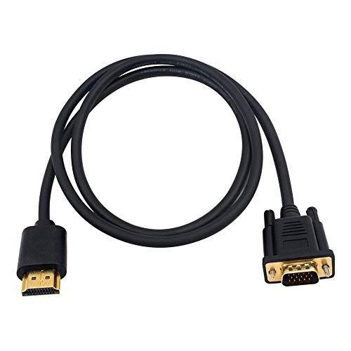 Duttek HDMI to VGA 変換ケーブル, HDMIオス to VGAオス変換アダプタケー...