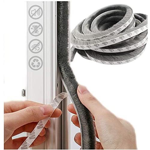RICISUNG 隙間テープ 玄関ドア すきまモヘアテープ 9mm×5mm×5ｍ 窓 ドア 玄関 隙...
