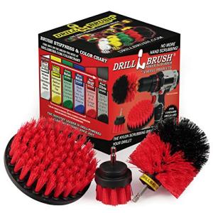Drillbrush クイックチェンジシャフトのヘビーデューティ屋外硬い毛パワースクラブブラシキット