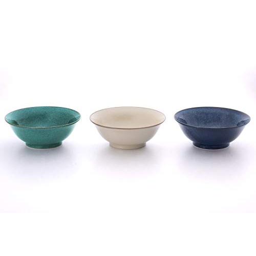 アイトー ナチュラルカラー ラーメン鉢(3色組) 白、緑、藍