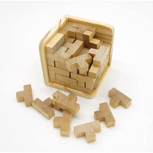 テトリス キューブパズル 木製 puzzle 立体パズル 3d立体パズル ゲーム 大人向け 難しい ...