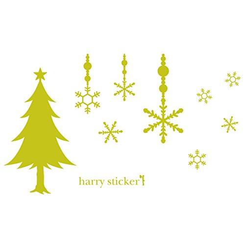 HARRY STICKER ウォールステッカー 貼ってはがせる 転写式 クリスマスツリーと壁飾り (...