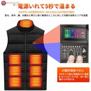 電熱ベスト 加熱ベスト 日本製繊維ヒーター 発...の詳細画像2