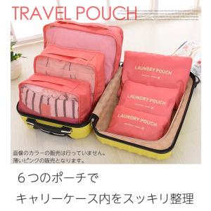 キャリーケース トラベルポーチ6点セット バッグインバッグ 旅行用収納ケース 大容量 軽量 メッシュ ランドリーポーチ 海外旅行 メール便送料無料  パケット2cm