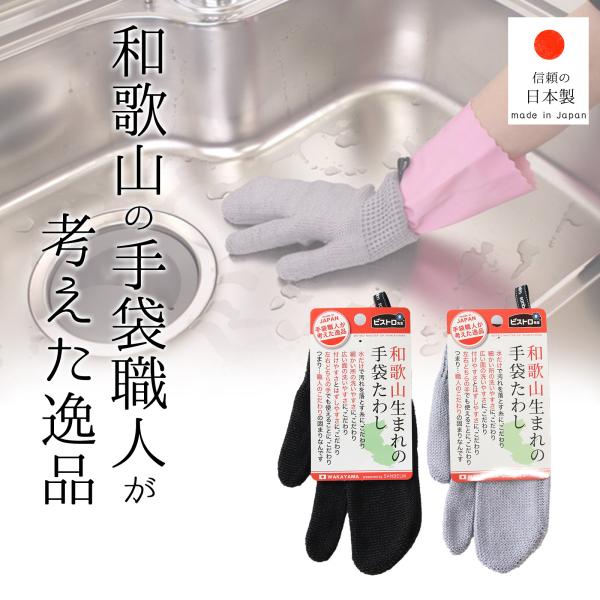 サンベルム(Sanbelm) お掃除手袋 和歌山生まれの手袋タワシ 水だけで汚れが落ちる 左右兼用