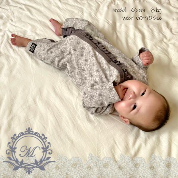 ベビー服 カバーオール 花柄 フリル 極低体重児 低体重児 未熟児 早産児 NICU
