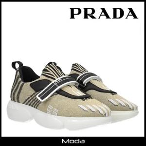 プラダ スニーカー レディース ゴールド PRADA 靴 ロゴ ローカット｜moda