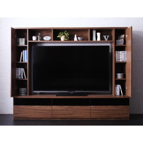 高級感あふれるテレビボード　60V型可　DVD246枚収納可　ウォルナット柄　配線穴付　【幅200×...