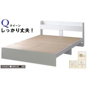 安心の強度と丈夫な素材を使用した大人デザイン宮付きベッドフレーム フレームのみ 【クイーン】