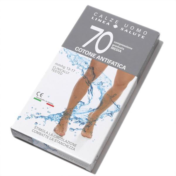 着圧ソックス イタリア製 コットン/ナイロン cabifi カビフィ メンズ ハイソックス 70デニ...