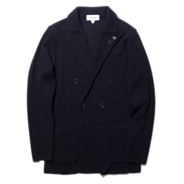 ラルディーニ ワッフル編み ニットジャケット IVLJM57 IV63001 999ブラック LAR...