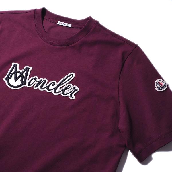 モンクレール Tシャツ MONCLER 8C00011 468ワイン メンズ 半袖 大きいサイズ ブ...