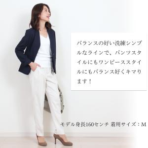 ジャケット レディース ノーカラー 50代 4...の詳細画像3