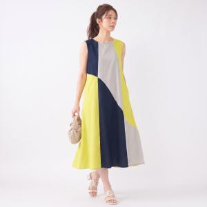 ワンピース レディース 夏 ロング 麻 麻混 ...の詳細画像2