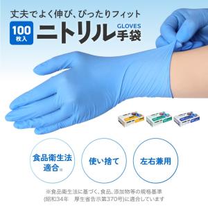 ニトリル手袋 青 100枚 S/M/L 作業用...の詳細画像1