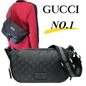 グッチ GUCCI バッグ メンズ ボディバッグ ウエストバッグ 黒/ブラック