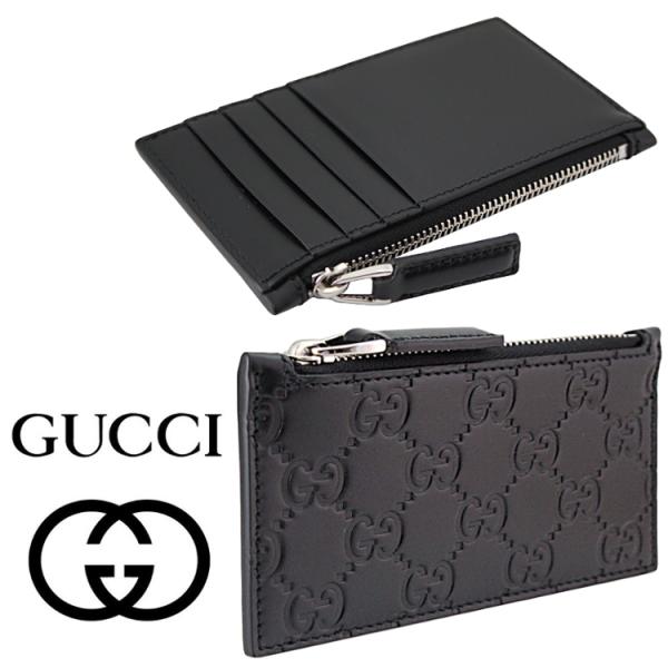 グッチ GUCCI メンズ コインケース カードホルダー 新作 新品 グッチシマ 黒/ブラック アウ...