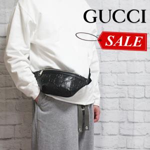 グッチ GUCCI バッグ メンズ ウエストバッグ ウエストポーチ ヒップバッグ ジャンボGG 黒 ブラック レザー アウトレット 658582