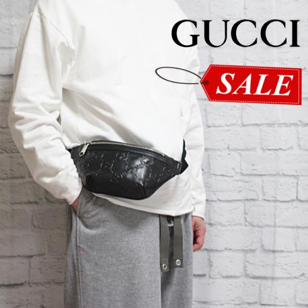 グッチ GUCCI バッグ メンズ ウエストバッグ ウエストポーチ ヒップバッグ ジャンボGG 黒 ...