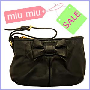ミュウミュウ miumiu ポーチ クラッチバッグ リボン ...