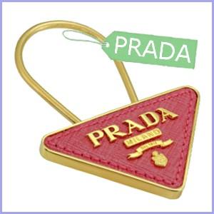 プラダ PRADA キーホルダー キーリング ピンク レディ...