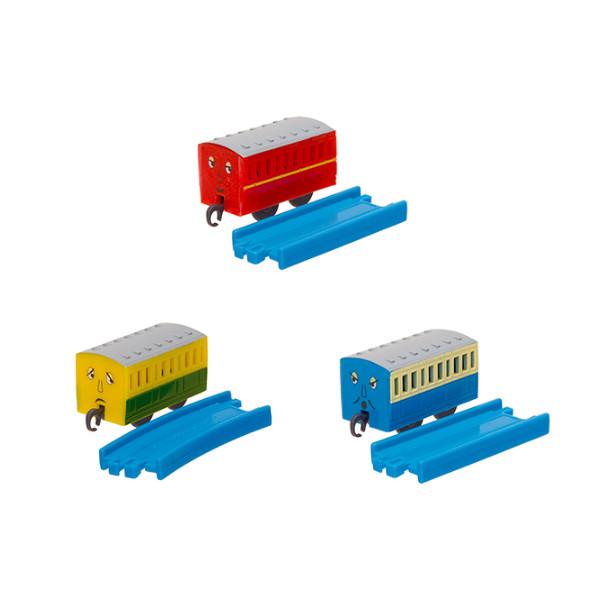 カプセルプラレール きかんしゃトーマスとなかまたち あつまれ！特殊車両編より 赤いろの客車・青いろの...