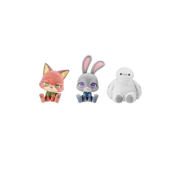 ディズニー　disney モフきゅんおすわりどーる ディズニーキャラクターズ より ３種(ニック/ジ...