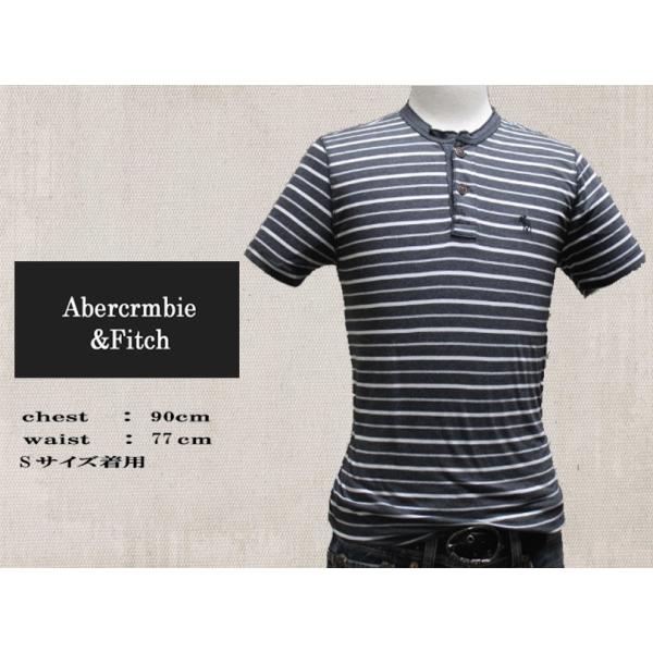 アバクロ　Abercrombie&amp;Fitch 【メンズ　Men&apos;s】ヘンリーネック半袖Tシャツ 【チ...