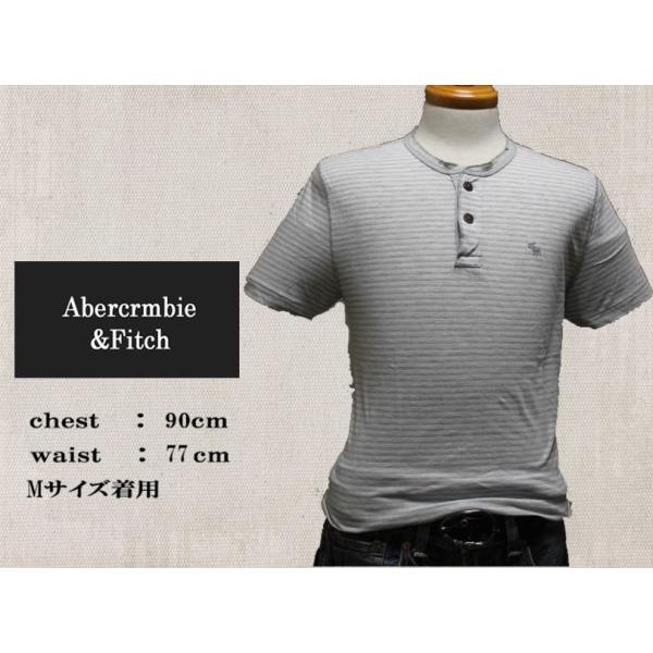 アバクロ　Abercrombie&amp;Fitch 【メンズ　Men&apos;s】ヘンリーネック半袖Tシャツ 【グ...